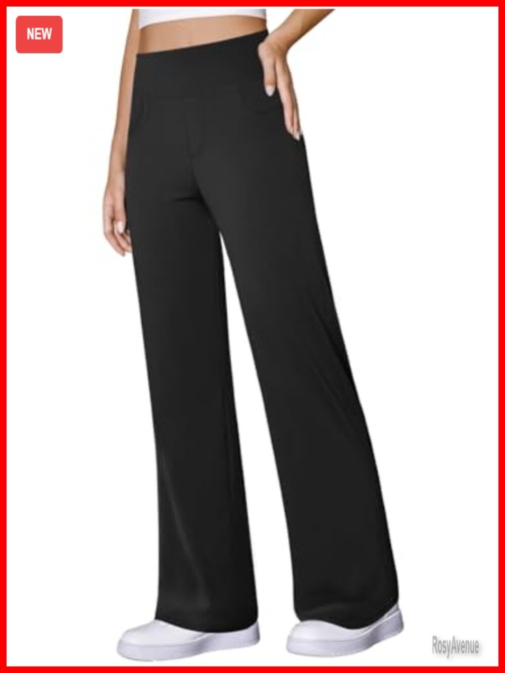 Wide Leg Yoga Pants with Pockets High Rise Stretch Dress Pants for Work Lounge